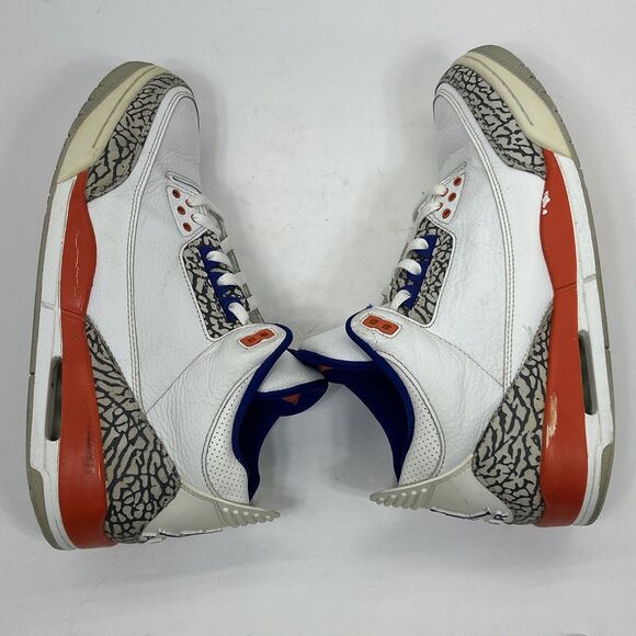 Nike Air Jordan 3 Retro Knicks Men's Size 10.5 136064-148 Sneaker White Orange - Picture 6 of 16